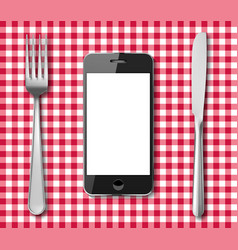 Smart Phone With Knife And Fork