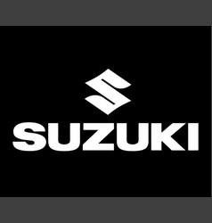 Suzuki Logo Brand Car Symbol With Name White