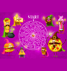 Labyrinth Maze Cartoon Fast Food Mages Wizards