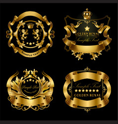 Set Of Golden Royal Stickers Or Emblems