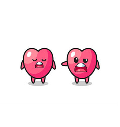 Argue Between Two Cute Heart Symbol Characters