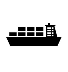 Cargo Carrier Silhouette Icon Or Sea Transport