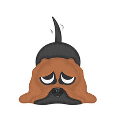 Isolated Cute Basset Hound Dog Cartoon Character