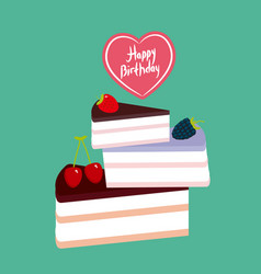 Birthday Card Design Sweet Cake Decorated