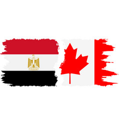 Canada And Egypt Grunge Flags Connection