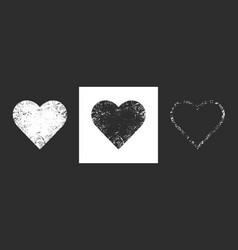 Heart Grunge Silhouette Texture Icon Set