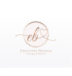Initial ae handwriting logo with circle template Vector Image