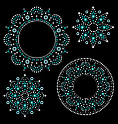 Mandala art australian dot painting white Vector Image