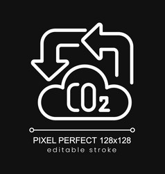 Carbon Cycle Pixel Perfect White Linear Icon