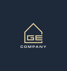 Initial Letter Ge Real Estate Logo With Simple