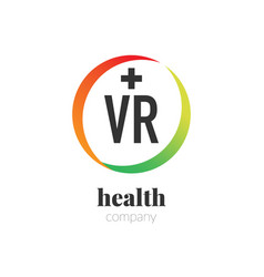 Initial Letter Vr Creative Health Logo Company