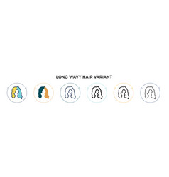 Long Wavy Hair Variant Icon In Filled Thin Line