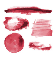 Red Watercolor Shapes Circle Brush Strokes