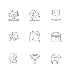 Set Line Icons Of Park