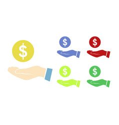 Dollar In A Hand Icon Set