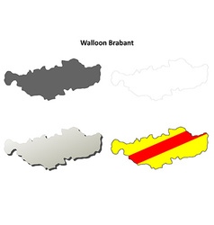 Walloon Brabant Outline Map Set - Version