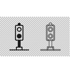 Black Train Traffic Light Icon Isolated