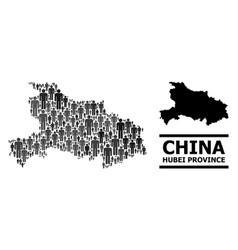 Humans Collage Map Hubei Province