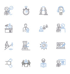 Lean Methodology Line Icons Collection Efficiency