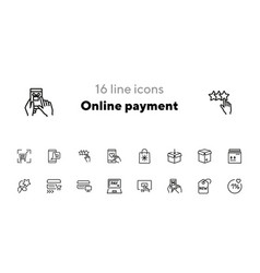 Online Payment Line Icon Set