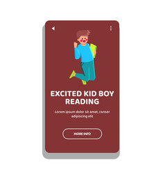 School Excited Kid Boy Reading