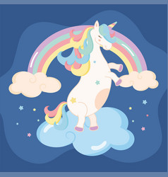 Cute Unicorn In Cloud Scene