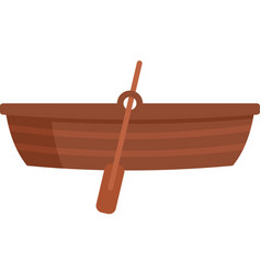 Immigrants Wood Boat Icon Flat Isolated