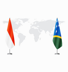 Indonesia And Solomon Islands Flags For Official