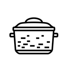 Iron Pot Cooking Line Icon