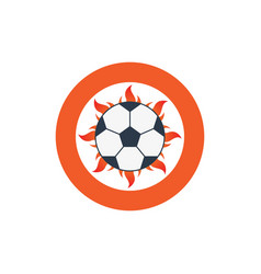 Soccer Logo Icon With Fire And Ball