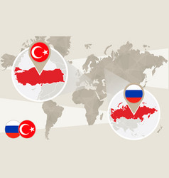 World Map Zoom On Turkey Russia