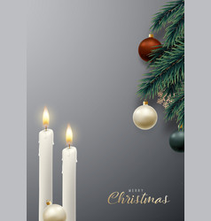 Christmas Candle Combined With Realistic