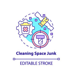 Cleaning Space Junk Concept Icon