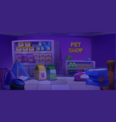 Closed Pet Shop Interior At Night