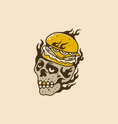 Design Of Burger On A Skull