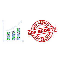 Gdp Growth Distress Stamp Seal And Growing Chart