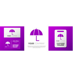 Logotype Umbrella Icon Isolated On White