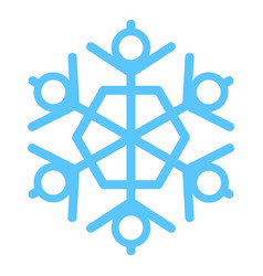 Winter Blue Freeze Snowflake Thick Line Icon