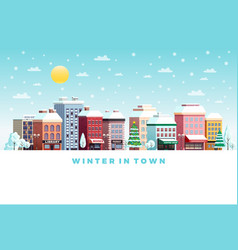 Winter Day City Flat Poster