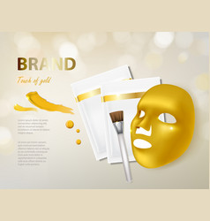 Cosmetic Banner With Gold Facial Mask