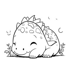 Cute Stegosaurus Dinosaur Coloring Page Outline