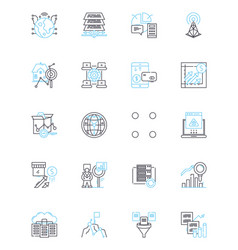 Market Estimation Linear Icons Set Forecasting