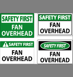 Safety First Sign Fan Overhead