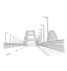 Hand Drawn Sketch Of Crimean Bridge