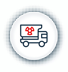 Line Truck With Radiation Materials Icon Isolated