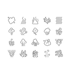 Smoke Sign Black Thin Line Icon Set