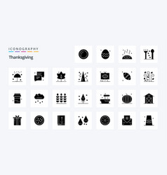 25 Thanks Giving Solid Glyph Icon Pack