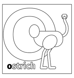 Ostrich Letter O Coloring Page