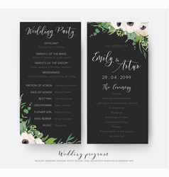 Wedding Ceremony And Party Program Card