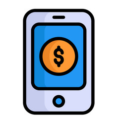 Mobile Payment Color Outline Icon Shopping And